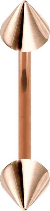 Image du produit Star Piercing Micro banane rose doré avec deux cônes (Acier chirurgical 316L)