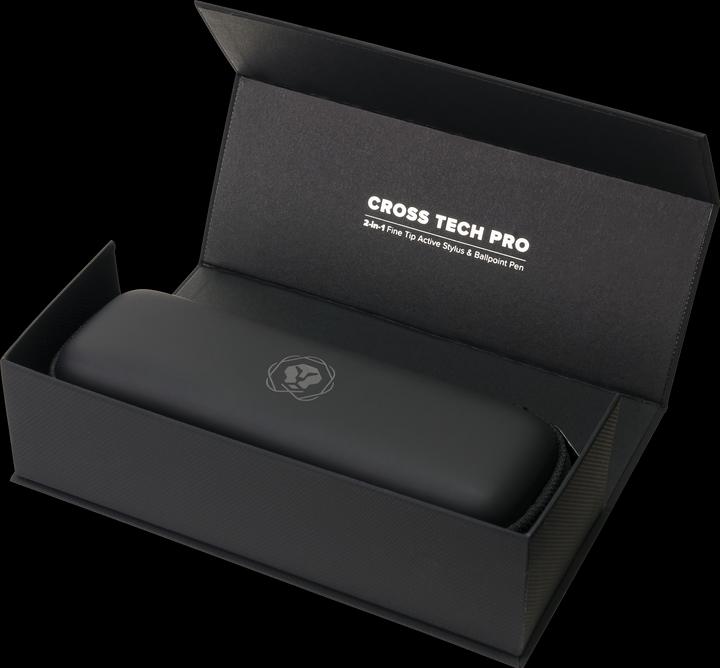 Actual product image Cross PDA stylus Tech Pro black textured with engraving field in gift box