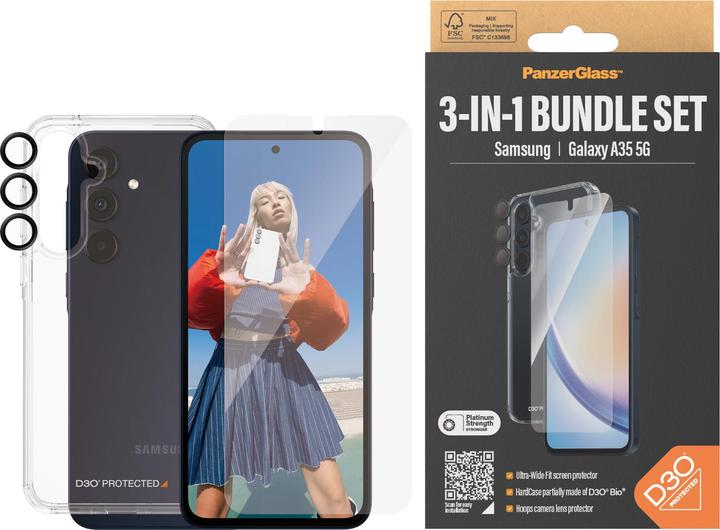 Actual product image PanzerGlass Bundle Ultra Wide FIt Glass + Case + Lens (1 Piece, Samsung Galaxy A35, Samsung Galaxy A34 5G)