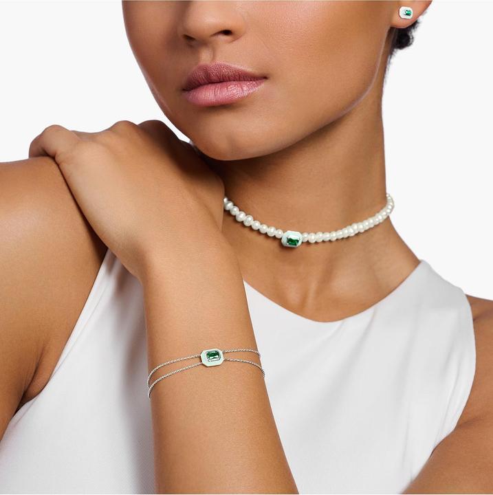 Immagine prodotto Thomas Sabo Bracciale con pietra verde in argento (19 cm, Smalto, Argento 925)