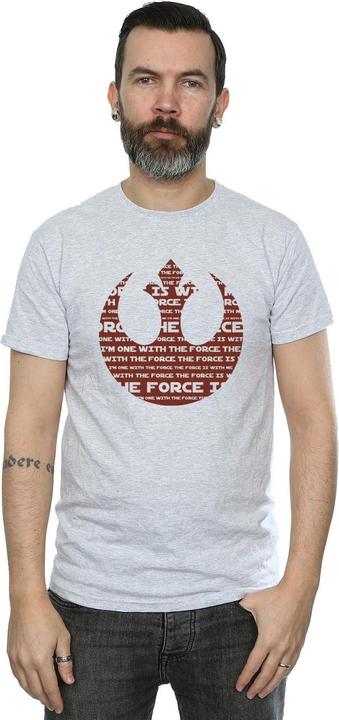 Actual product image Star Wars Mens Rogue One I'm One With The Force Alliance Emblem Red T-Shirt (XL)