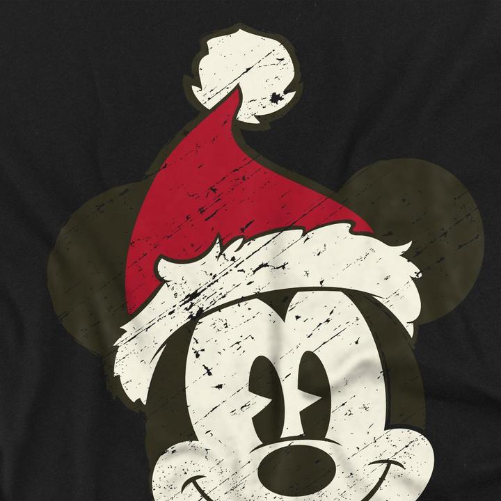 Actual product image Disney Unisex Adult Mickey Mouse Santa Face T-Shirt (M)