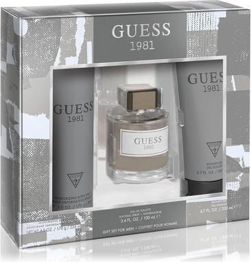 Guess 1981 Men Homme Eau de Toilette 3 Piece Gift Set - Cologne Spray 3.4 Fl. Oz., Deodorant Body