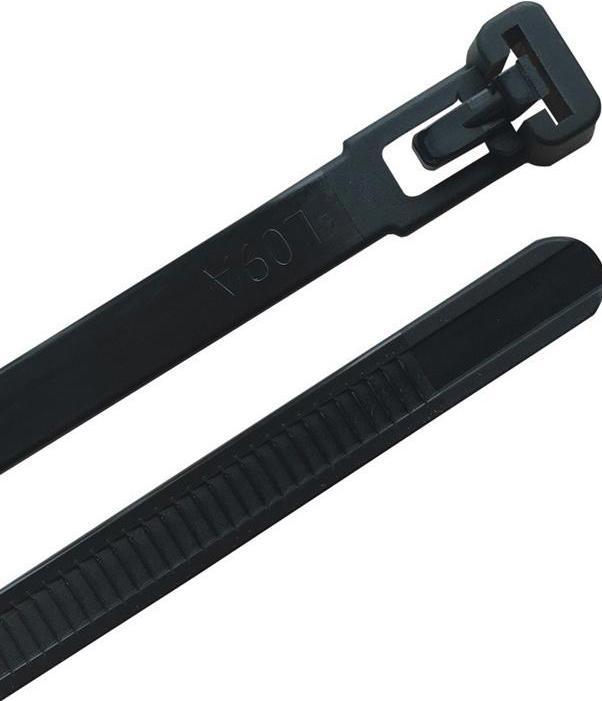 Actual product image HP Autozubehör Cable tie length 370 mm width 4,8 mm polyamide 6.6 black (Plastic cable ties, 370 mm, 100 pcs.)
