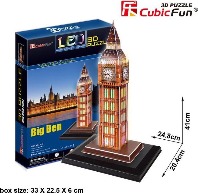 Image du produit Cubicfun Puzzle 3d Big Ben LED (28 pièces)