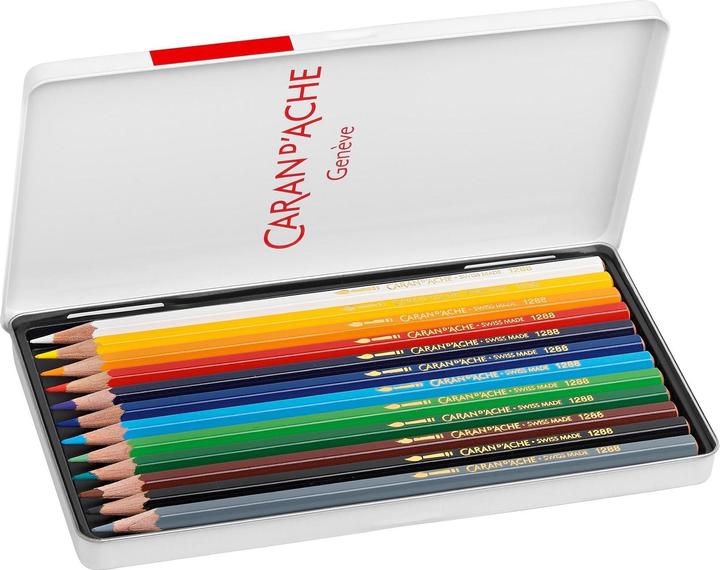 Actual product image Caran d'Ache Fancolor Farbstifte Metallschachtel (Multicoloured, 12 x)