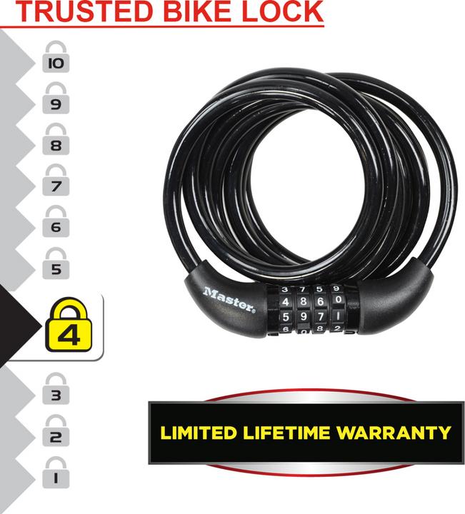 Immagine prodotto Master Lock Blocco con cavo a spirale (180 cm)
