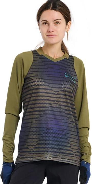 Actual product image ION Bike Jersey Scrub LS women - dark-mud (38, M)