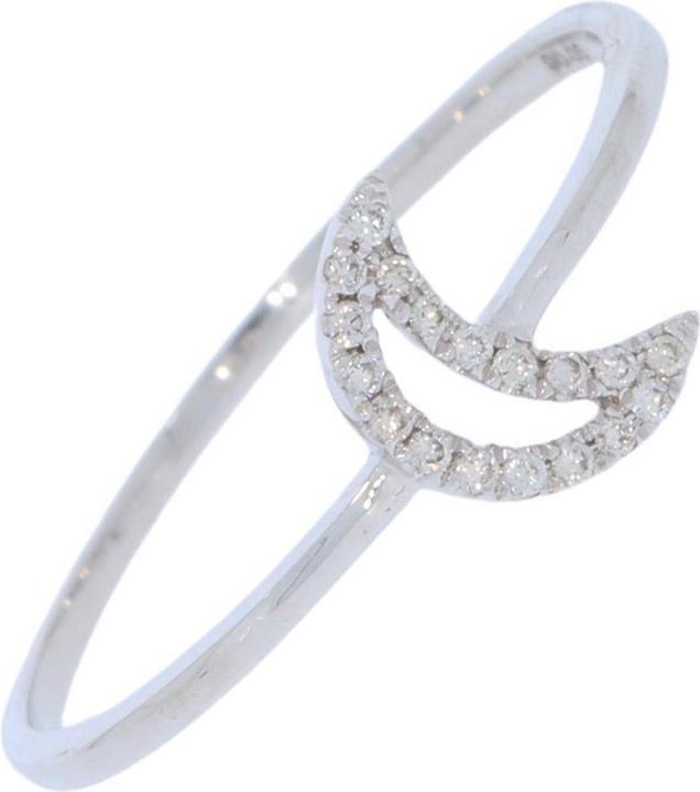 Actual product image Xen Ring Moon with 18 diamonds 0.06 ct. 585 white gold (52)