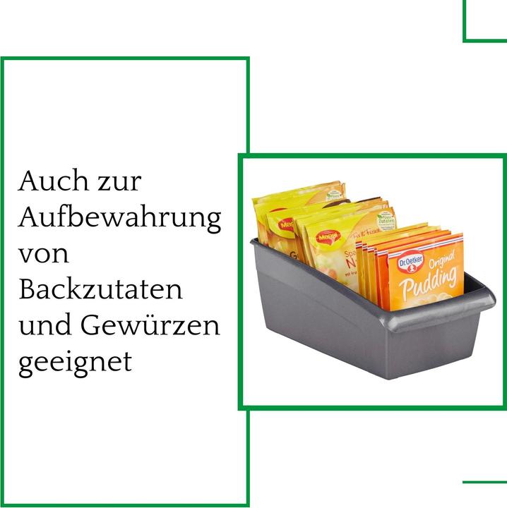 Produktbild Novaliv Suppentütenboxen Set - 25 x 12 cm und 25 x 16 cm ANTHRAZIT GRAU - Gewürzaufbewahrung Box -