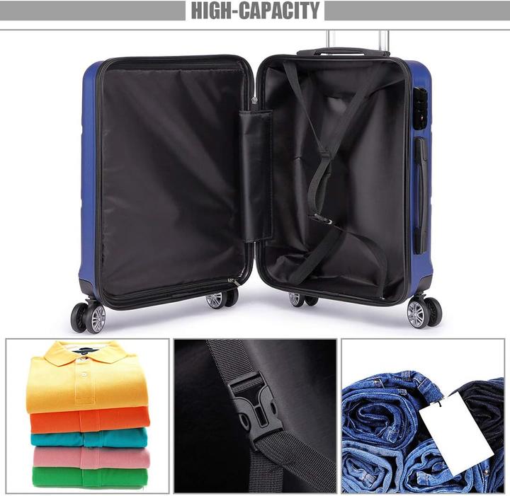 Produktbild Kono ABS Kabinenkoffer Handgepäck mit TSA-Schloss 55 cm (38 l, Handgepäck (bis 50l))