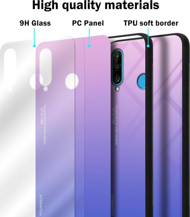 Actual product image Cadorabo TPU 2 colors glass cover (Huawei P30 Lite)