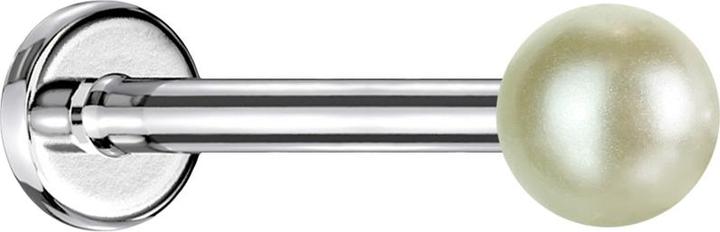 Actual product image Star Piercing Micro Labret inner thread silver pearl cream (without brass, Surgical steel 316L, Acrylic)