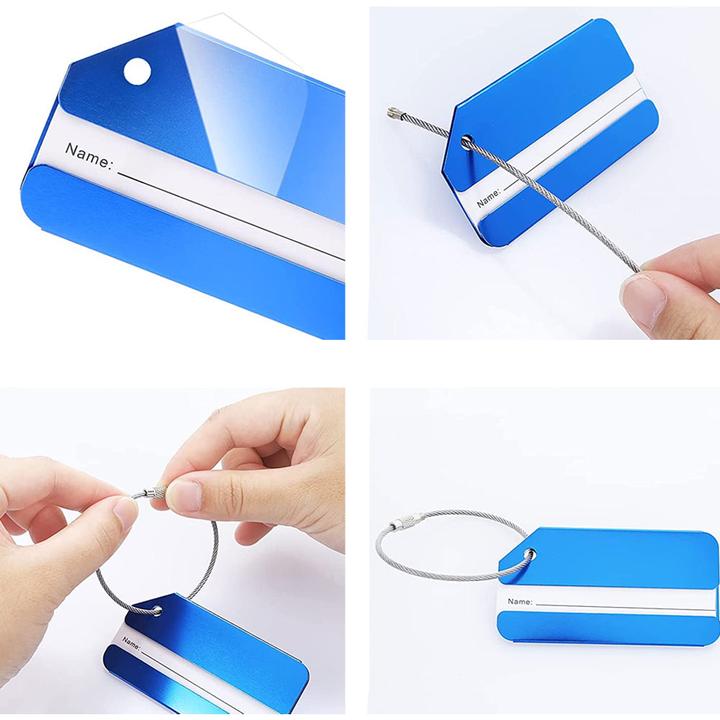 Image du produit Noya Aluminium Kofferanhänger Gepäck-Etiketten Luggage Tag mit Adressschild - Bunt 8er Set (Cadenas + étiquette pour bagage)