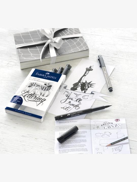 Produktbild Faber-Castell Pitt Artist Pen Handlettering (Grau, Schwarz, 9 x)