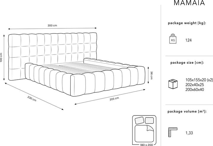 Valeurs nutritives et ingrédients Micadoni Mamaia (100 x 250 cm)