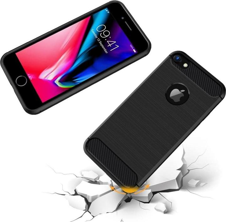 Image du produit Screenguard Apple iPhone SE 2022 Étui Carbon Brushed Soft TPU (Apple iPhone SE (3ème génération))