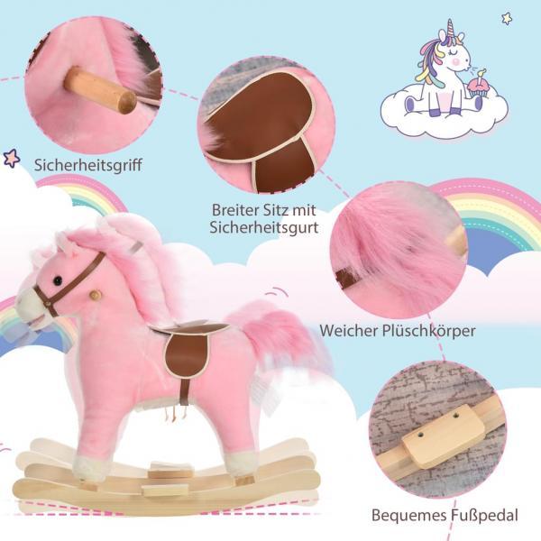 Produktbild Homcom Kinder Schaukelpferd mit Tiergeräusche