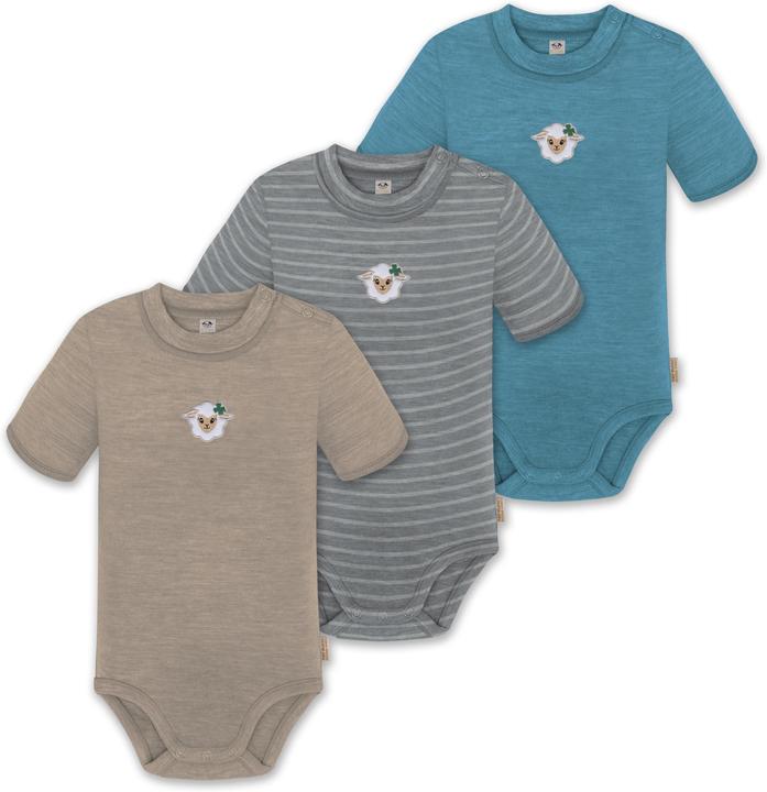 Normani 3er Set Baby Merino Kurzarmbody „Tihoi" - 9319