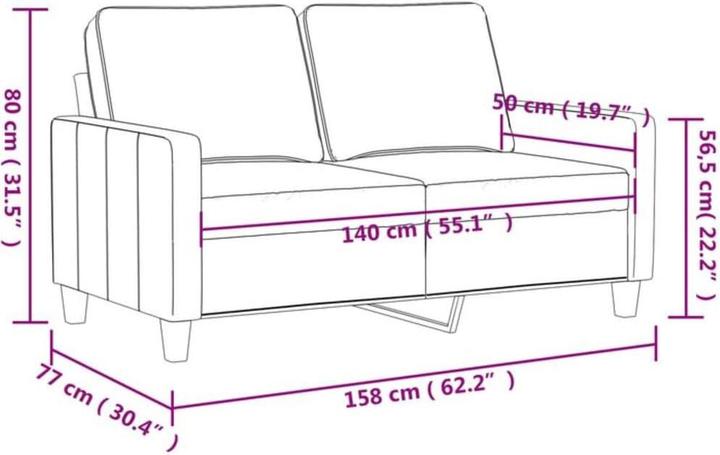 Actual product image VidaXL Georges (2 person sofa)