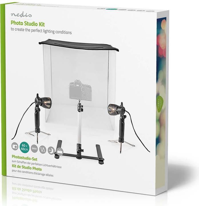 Immagine prodotto Nedis Kit Studio Fotografico 400 lm Sfondi pieghevoli con borsa di trasporto inclusa Nero