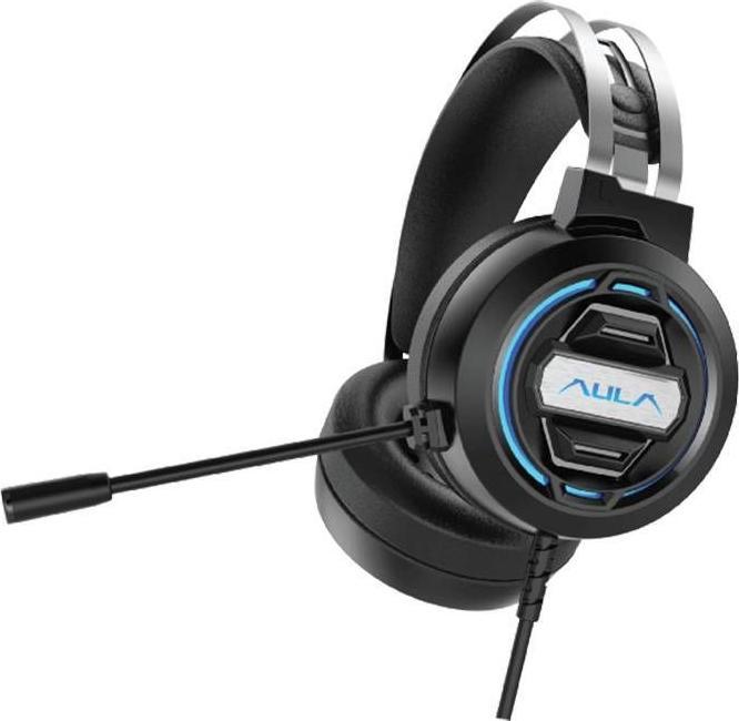 Aula S603 Noise-Off gaming headset, 50 mm drivers, 2 m cable, 2 x 3.5 mm audio/microphone + USB, RGB LED (Cable)