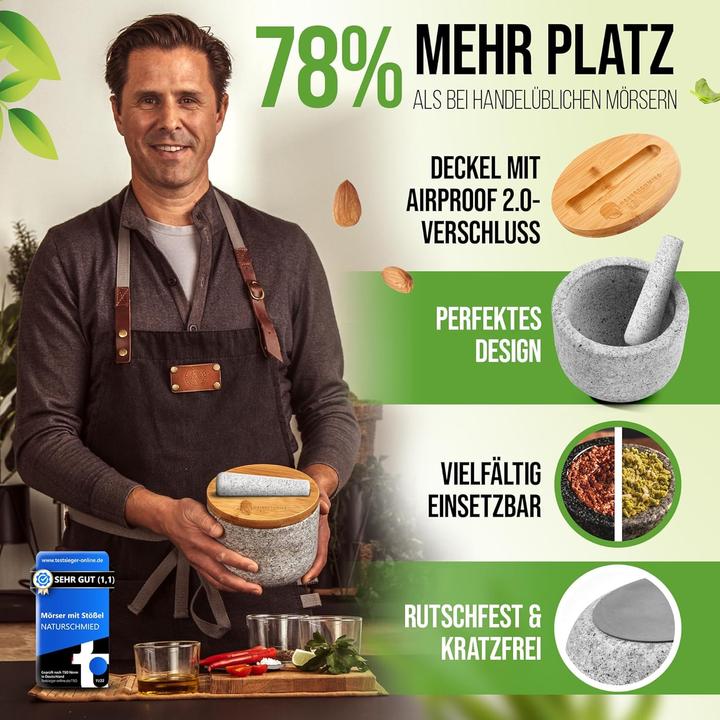 Produktbild Naturschmied Mörser mit Stössel & Deckel
