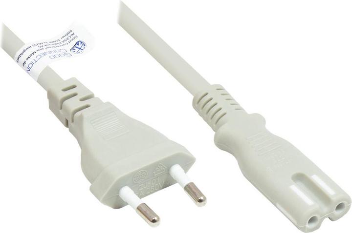 Actual product image Good Connections Euro power cable Euro plug type C (straight) to C7/Euro 8 socket (straight), gray, 0.75 mm², 5 m, ® (5 m)