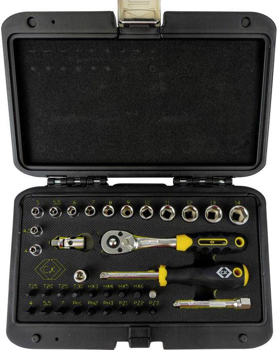 Actual product image C.K Magma Socket wrench and bit set, 1/4", 36 pieces