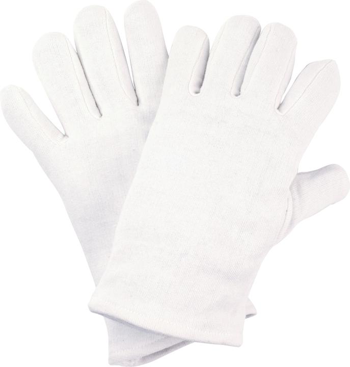 Produktbild Nitras Baumwoll-Trikot-Handschuhe, weiss, gebleicht, mit Schichtel - Grösse 6 Paare (Packung) (L)