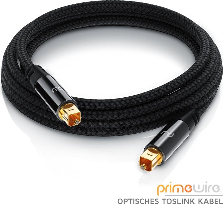 Image du produit Primewire Câble optique - S/PDIF Toslink - connecteur métallique - gaine nylon - fibre optique - câble audio (3 m, Optique)