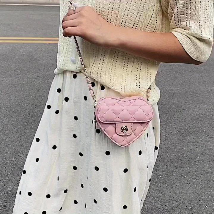 Immagine prodotto Only-Bags.Store Mini borsa a tracolla a forma di cuore, borsa in pelle PU ricamata alla moda, accessorio carino e
