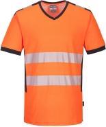 Produktbild Portwest Warnschutz T-shirt PW310, V-Ausschnitt, Grösse L, orange/schwarz (L)