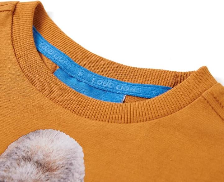 Image du produit VidaXL T-shirt manches longues enfant ocre foncé 128,Matière : 100 (128)