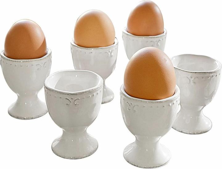 Actual product image Loberon Egg Cup Set of 6 Fontienne White (6 x)
