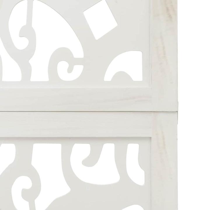 Actual product image VidaXL Room divider screen partition wall room divider 6 pcs. white solid wood paulownia