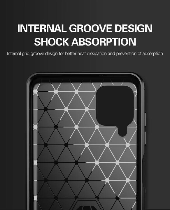 Image du produit Cadorabo TPU Ultra Slim carbon edelstahl Combi Cover (Samsung Galaxy A12, Samsung Galaxy M12)