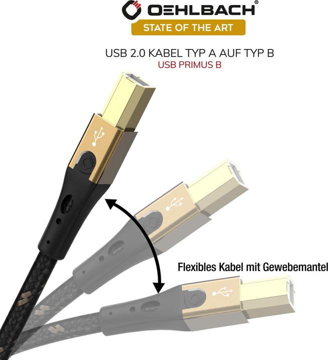 Immagine prodotto Oehlbach Cavo USB Primus 2.0 Tipo A B 10m (10 m, USB 2.0)