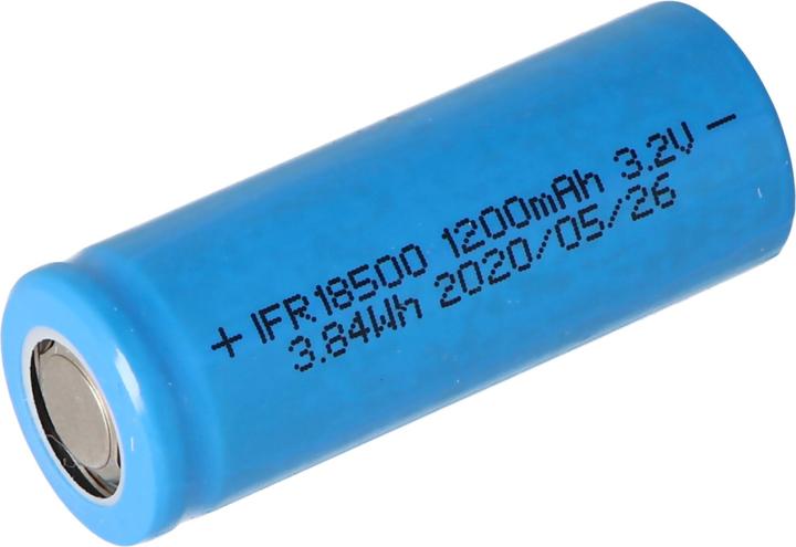 Immagine prodotto EIZfan Batteria IFR 18500 Flat Top senza testa non protetta (1 pz., 18500, 1200 mAh)