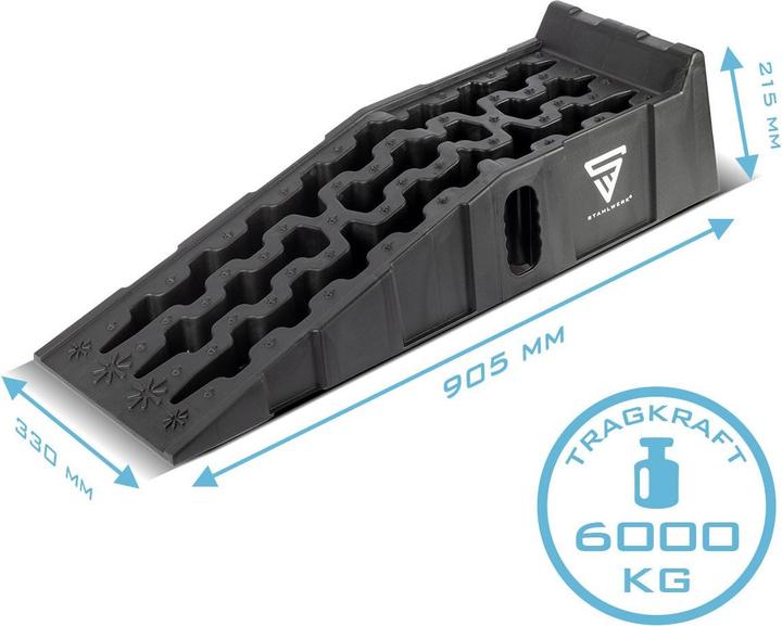 Produktbild Stahlwerk Stufenkeil GT-15 ST 2er Set mit 6 t Tragkraft Auffahrkeil Unterlegkeil