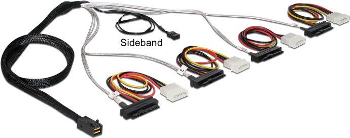 Immagine prodotto Delock Cavo Mini SAS HD x 4 SFF 8643 maschio > 4 x SAS 29 Pin SFF 8482 femmina