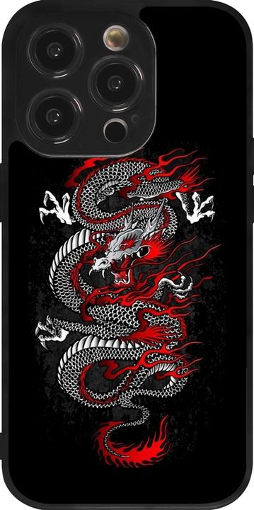 Image du produit PhoneLook Coque Silicone rigide noir Japanese style Dragon Tattoo Red Black (Apple iPhone 14 Pro)