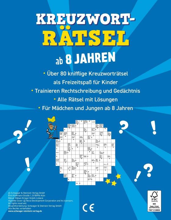 Produktbild Kreuzworträtsel ab 8 Jahren (Deutsch, Schwager & Steinlein Verlag, 2023)