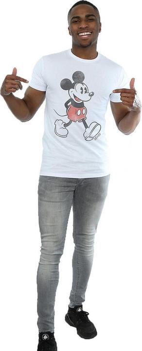 Actual product image Disney Mens Walking Mickey Mouse Cotton T-Shirt (XXL)