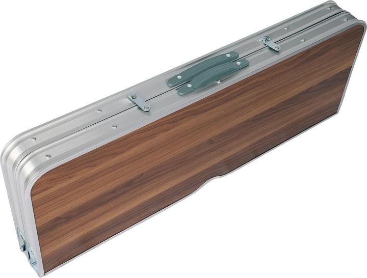 Produktbild Wiltec Koffertisch mit 2 Bänken Holzdesign Aluminium Campingtisch Klapptisch