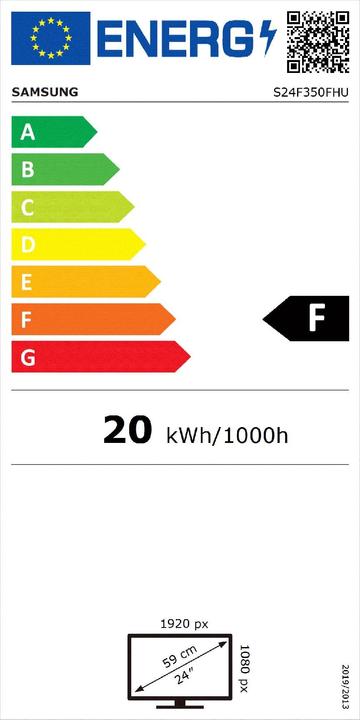 Label énergétique Samsung S24f350fhu (1920 x 1080 pixels, 24")