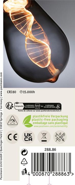Produktbild Paulmann Kolben ST65 (E27, 3.50 W, 90 lm, 1 x)