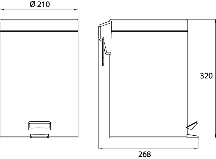 Produktbild Emco Abfallbehälter SYSTEM 2 Standmodell, mit Deckel, 5 l schwarz (5 l)