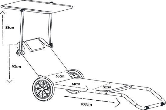 Actual product image VCM Sun lounger with wheels and sun canopy (165 cm)