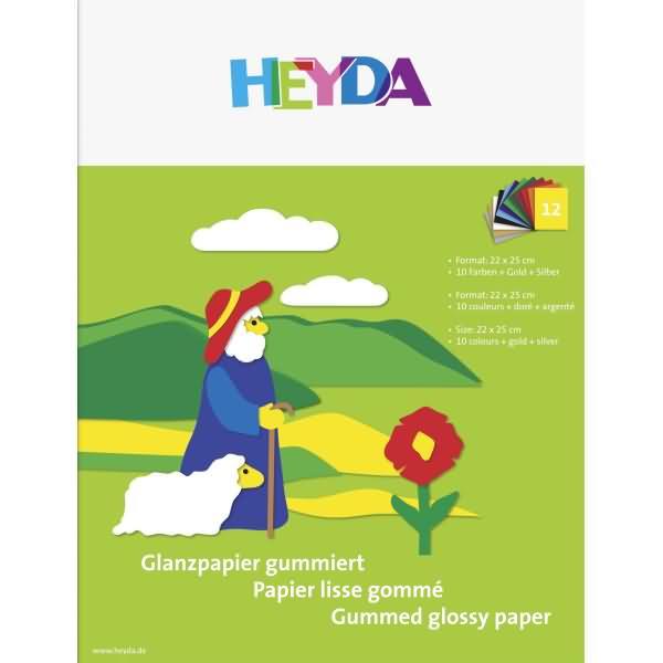 Image du produit Heyda Cahier papier brillant "Couleurs assorties", 22 x 25 cm, 12 feuilles (80 g/m², 1 x)